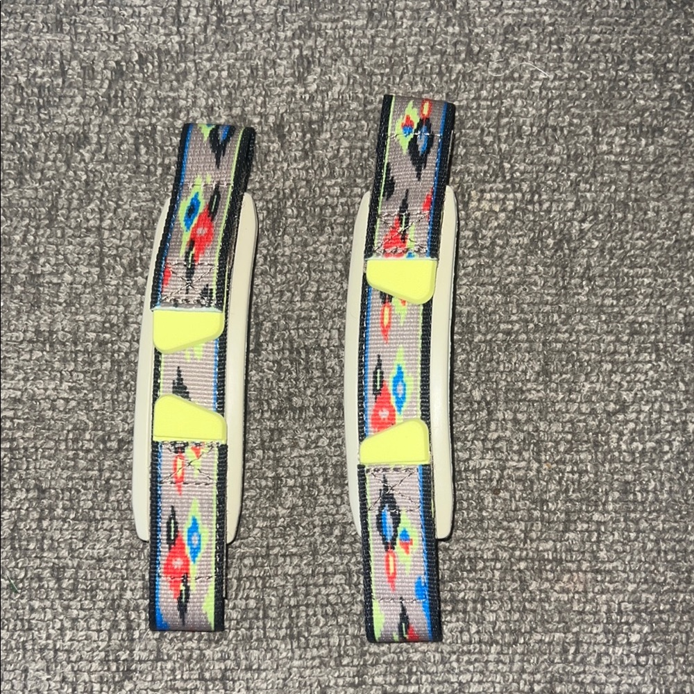 NEW Crocs Patterned Velcro Straps with Lime Accents
